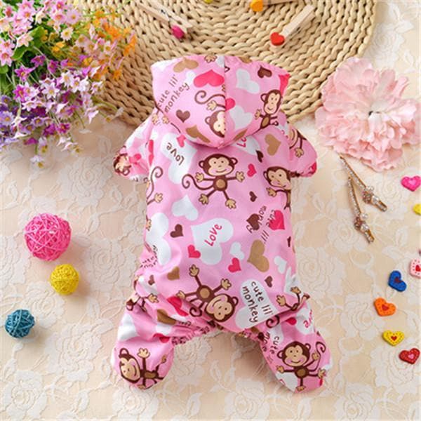 犬レインコート つなぎレインコート ドッグウェア ペット用品 ペットウェア ペット服 カッパ 小型犬 ドッグウェア 犬用ウェア 可愛い 猿柄