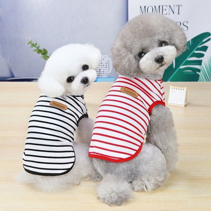 夏用 ストライプ薄手ベスト 通気性抜群 ビションフリーゼ シュナウザー 犬 服 犬 服 犬服 犬の服 ペット用品 ハーネス 小型犬