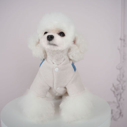 犬服ペット新作秋冬ウェア擦れデニムスーツ犬ビション背中4本足服ズボン2本足服