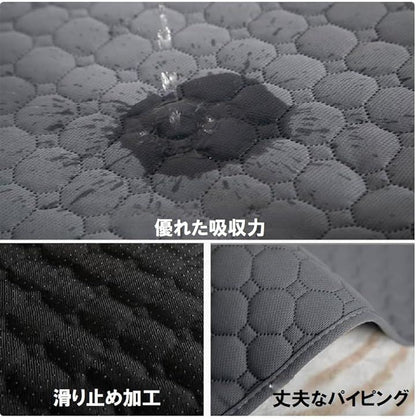 洗える ペットシーツ 犬 おしっこマット おしっこシート 大判 ペット用 速乾 介護(グレー, 100x70cm 2枚セット)