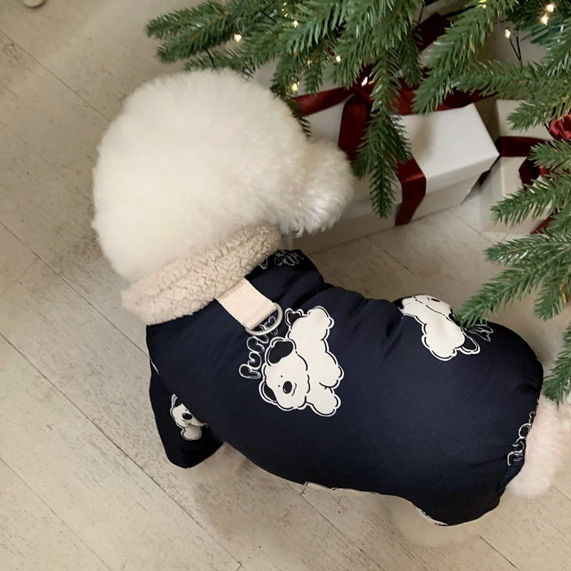 ペット服 犬の服 犬猫服 四脚綿入れ 小中型犬 服 快適 ペット用品 犬用品 部屋着 暖か