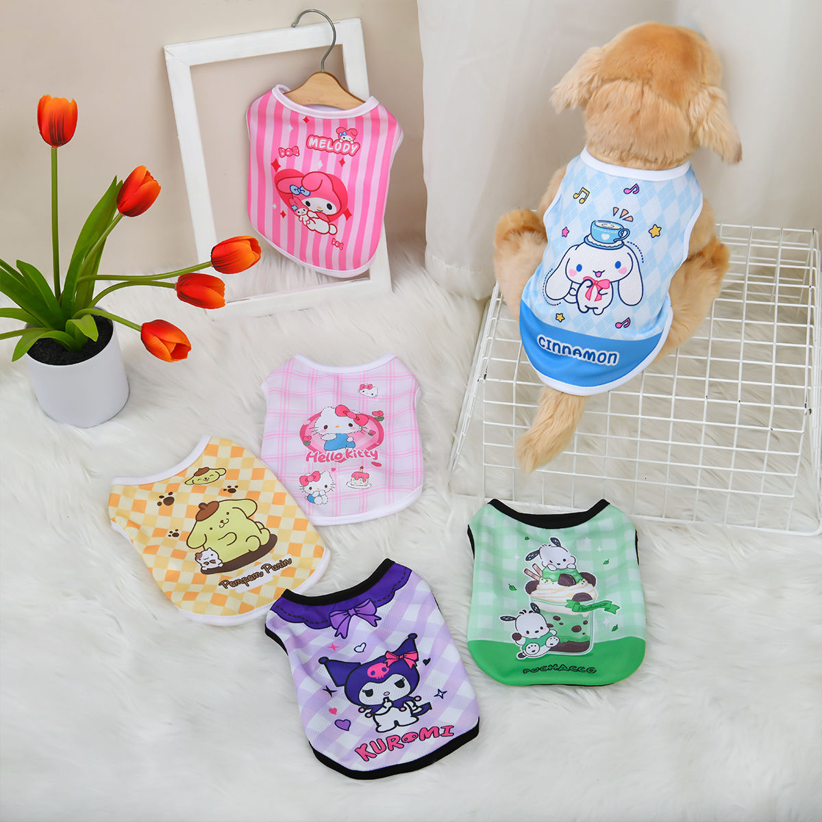 超人気 ペット かわいい チョッキ 洋風超萌猫犬 夏の涼しげ服 サンリオシリーズ キティ 通気服