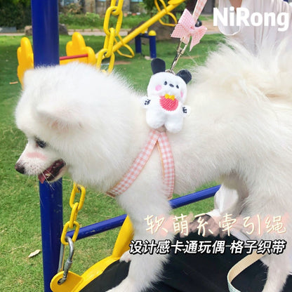メガ割犬牽引ロープ漫画散歩犬牽引ロープ胸ストラップ屋外犬ロープ犬チェーン猫ロープ猫博美テディ963