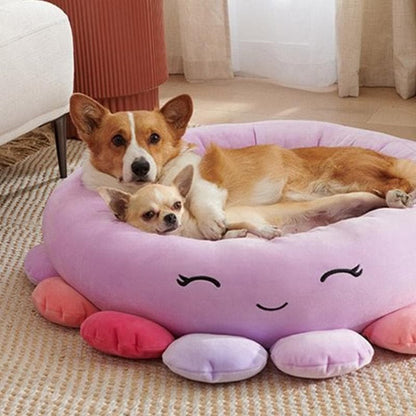 ペットベッド 犬 猫 ペットソファ ペットハウス スイカ状 おしゃれ ふわふわ お昼寝 いぬ ねこ 冬用 秋用