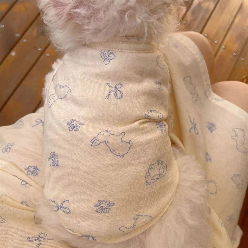 [犬 服]犬 洋服 ins人気商品 ソフトでキュートなホームベスト春夏薄手の小型犬犬猫の寝間着