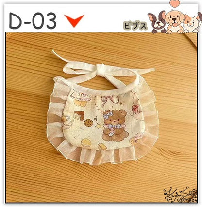 【3+1枚 / 5+2枚】超人気のインスタイルフラワービブ猫唾液タオル純粋な手作り犬用ビブペット織りネックスカーフ
