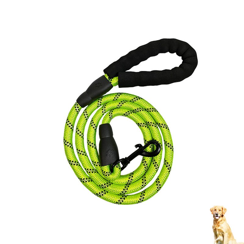 ペット用品犬の鎖犬の鎖犬の鎖大型および中型犬用の快適なハンドル用の反射マルチカラーラウンドロープ