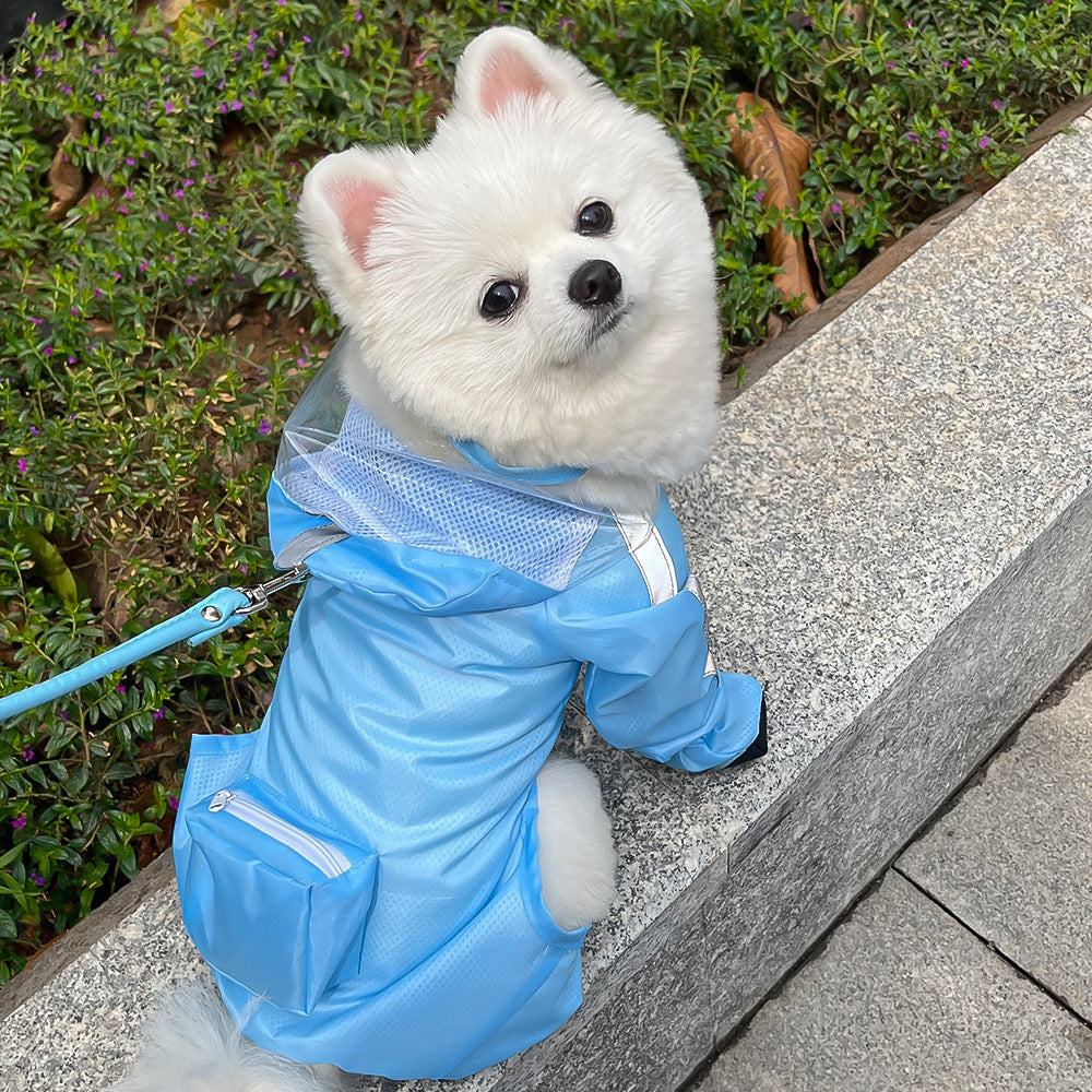 人気リーシャブル子犬犬4本足マッキントッシュ防水オールインワン足付き小型犬