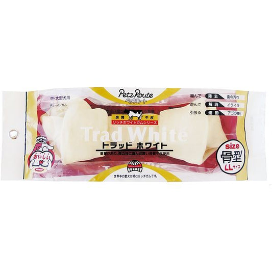<a href="https://www.qoo10.jp/gmkt.inc/Search/brand.aspx?brandno=18273" target="_blank" class="title_brand" id="btn_brand" title="ペッツルート">ペッツルート</a>トラッドホワイトガム 骨型 LL 1本