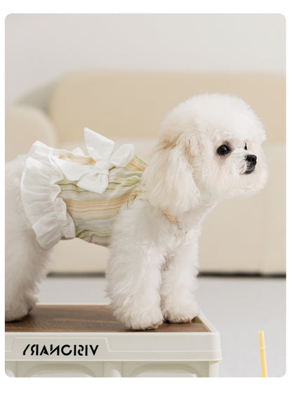 犬 洋服 2025新作犬服春夏ボーダー蝶結びキャミソール小型犬ペットドレス
