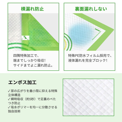 <a href="https://www.qoo10.jp/gmkt.inc/Search/brand.aspx?brandno=109151" target="_blank" class="title_brand" id="btn_brand" title="Honeycare">Honeycare</a>ペットシーツ 中厚型 柄付き レギュラー 80枚/ワイド 40枚/スーパーワイド 20枚 横漏れ防止 トイレシート 犬 猫 ペットシート おしっこシート 瞬間吸水 逆戻り防止 ペット用 しっかり超吸収