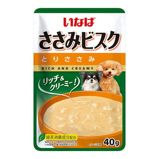 <a href="https://www.qoo10.jp/gmkt.inc/Search/brand.aspx?brandno=77771" target="_blank" class="title_brand" id="btn_brand" title="いなばペットフード">いなばペットフード</a>ささみビスク とりささみ 40g