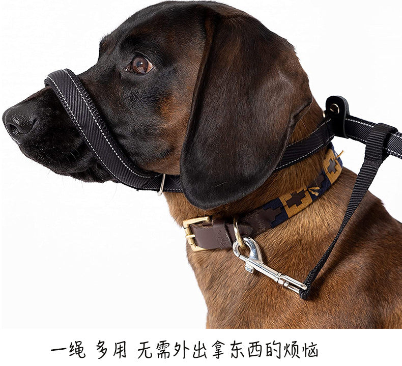 送 料 無 料！愛犬用リード大型犬用リード犬口輪一体型ドッグチェーン