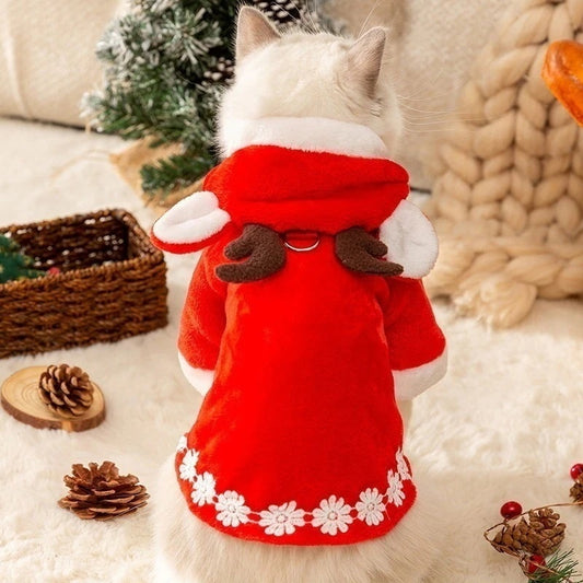 秋冬の犬服 テディボーミペットのコキシナレビーベア秋冬服 猫の服クリスマスシリーズ鹿の角のマント