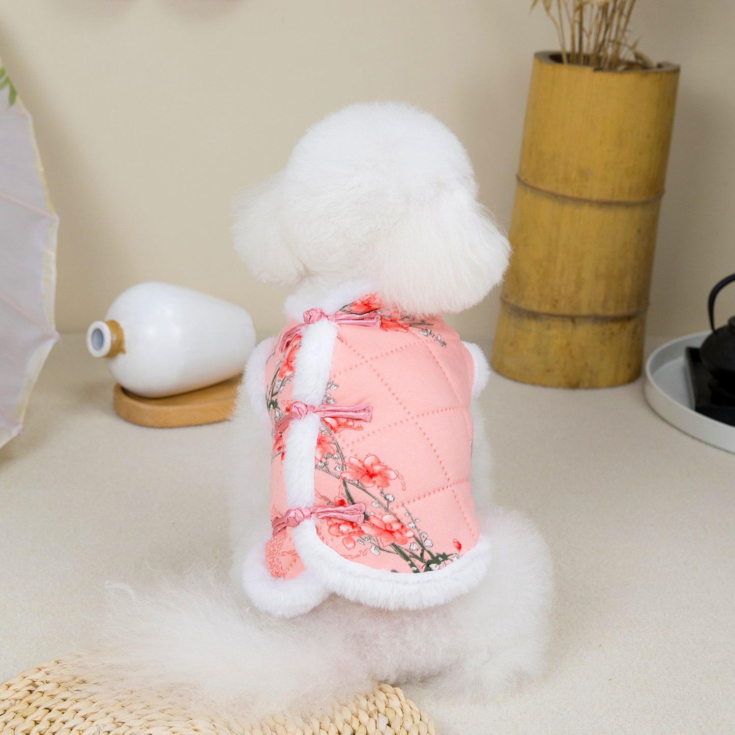 人気ペット用品犬の服猫小型犬暖かく快適なテディカントリースタイルの綿ベスト