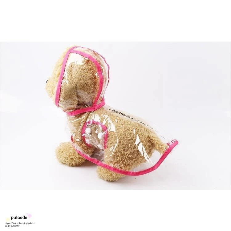 新作 ペットウェア レインコート ポンチョ 犬用 ペット用 フード付き 雨具 雨合羽 雨かっぱ ドッグウェア クリア 透明 シンプル お洒落 便利 お散歩