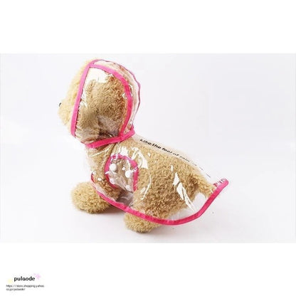 新作 ペットウェア レインコート ポンチョ 犬用 ペット用 フード付き 雨具 雨合羽 雨かっぱ ドッグウェア クリア 透明 シンプル お洒落 便利 お散歩