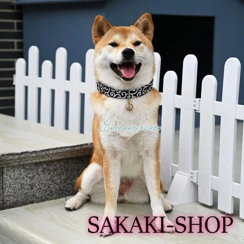 好評 一部即納！犬 首輪 唐草模様 犬の首輪 からくさ バックル首輪 柴犬 犬 可愛い おしゃれ 散歩 リード スカーフ バンダナ 小型犬 中型犬 大型犬