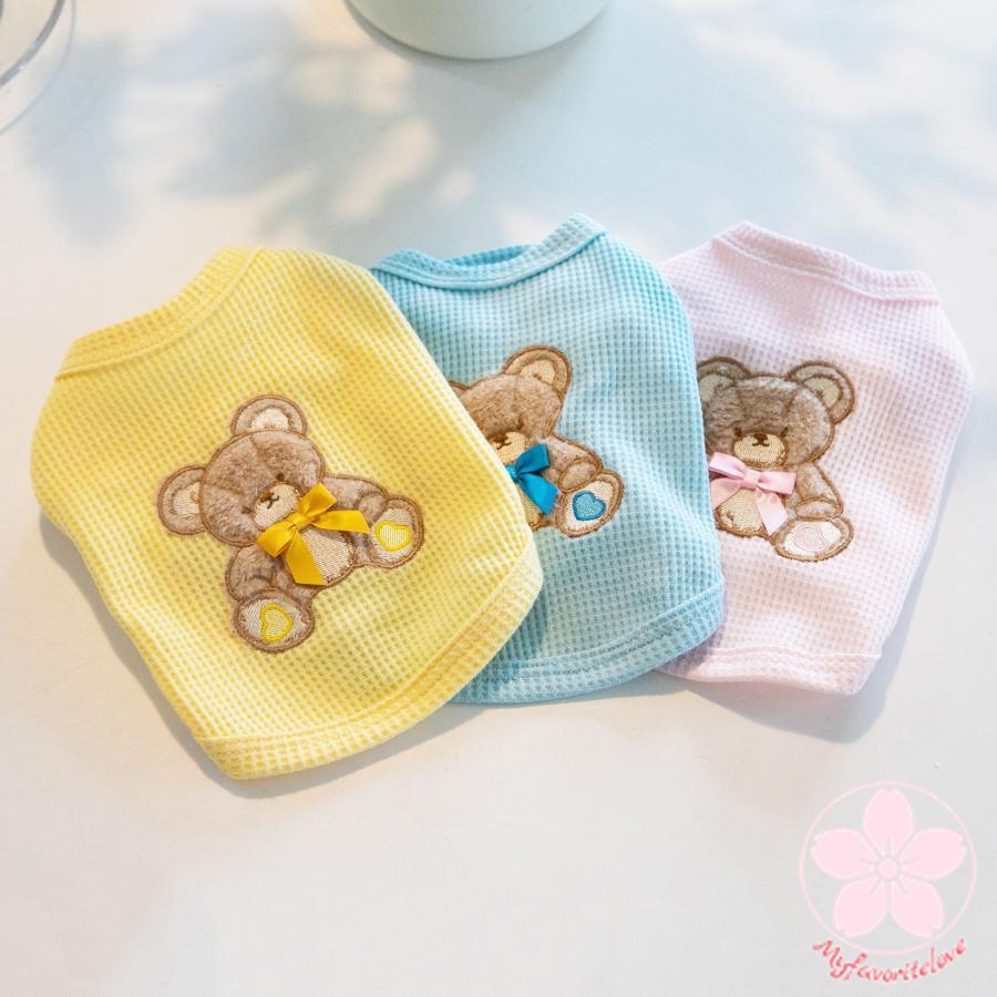 超目玉新品 ペット 服 安い 犬 春 夏 秋 くま ちゃん 柄 タンクトップ かわいい 可愛い ハイブランド 猫 ドッグウェア