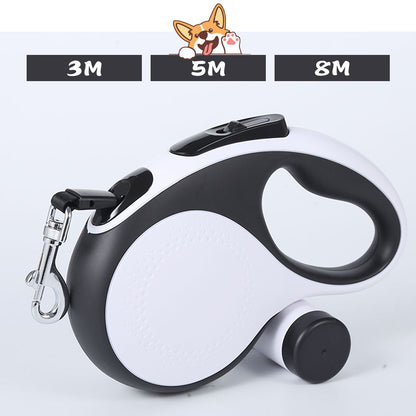 3日で出荷 自動伸縮ペット用リード ゴミ袋ホルダー付き 中大型犬対応 散歩用リード 猫犬兼用 アウトドア 携帯便利 爆走防止タイプ 3M/5M/8M