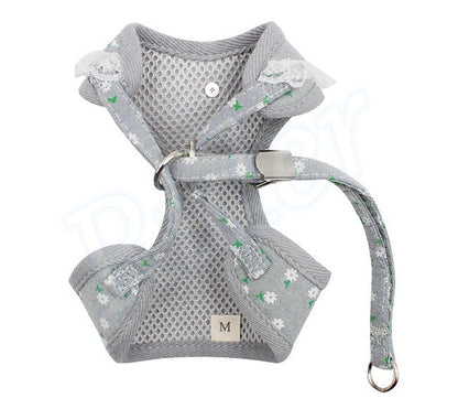 ペット用品犬の服犬用ハーネスリード3色カモフラージュストロベリーレースかわいいファッショナブルな安全482