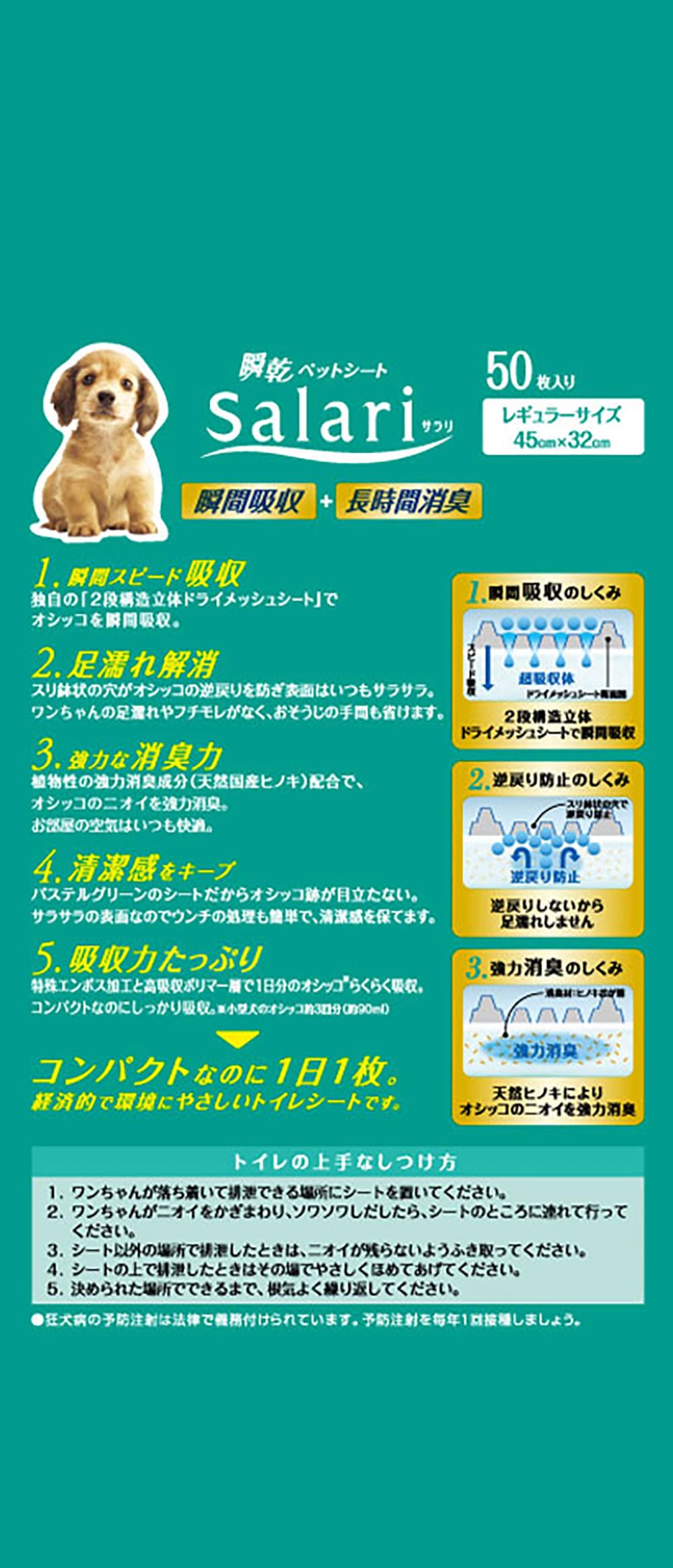 ライオン サラリ Salari 瞬乾ペットシート レギュラー 50枚入 LIONPET