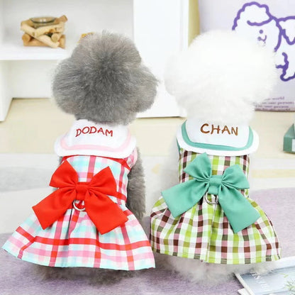 大人の魅力 ペット 服 安い 犬 春 夏 ノースリーブ チェック ワンピース かわいい 可愛い ハイブランド 猫 ドッグウェア