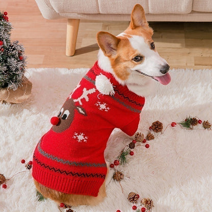 ペット服 新しいクリスマスエルクセーターマフラーセットペット服