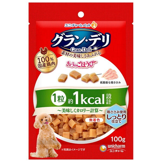 <a href="https://www.qoo10.jp/gmkt.inc/Search/brand.aspx?brandno=18151" target="_blank" class="title_brand" id="btn_brand" title="ユニ・チャーム">ユニ・チャーム</a>グランデリ きょうのごほうび 美味しくカロリー計算しっとり仕立て 100g