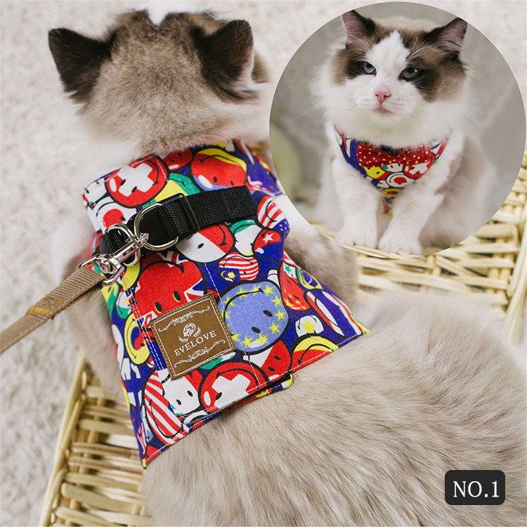 ペット用品猫用ハーネス＆リードのセット S M L