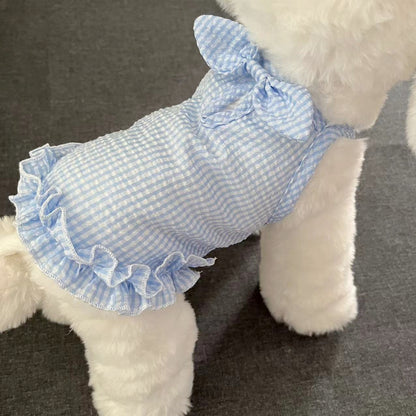 [犬 服]犬 洋服 ins人気商品 かわいい弓ホルタードレス ペット 春 薄い 犬 猫 イヌ 夏服