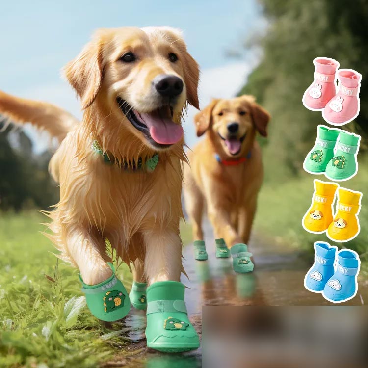 キャンペーン履かせやすい 犬 ブーツ 靴 脱げない 散歩用 犬用靴 犬靴 レインシューズ 防水 肉球保護 滑り止め 犬の靴 レインブーツ ドッグシューズ 怪我 足舐め プロテクション 犬 スポーツ 介