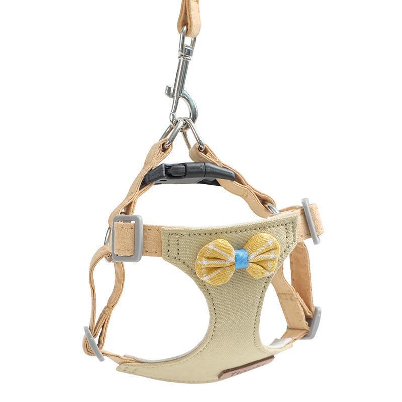 犬 猫 ハーネス リード 胴輪 首輪 2点セット 小型犬 中型犬 脱げない リボン付き 簡単装着 ベスト 抜けない 衝撃吸収 幼犬 うさぎ お散歩
