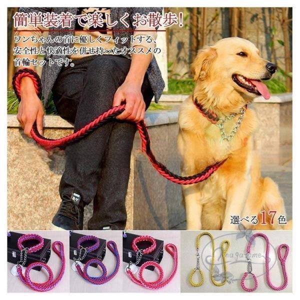 リードと首輪セット 首輪セット リードセット 首輪 小型犬 中型犬 大型犬 犬 首輪 犬用 リード 散歩 お出かけ ドック用品 リード長さ1.2メートル