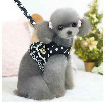 犬 胴輪 キャット ワンピース ハーネス 水玉 ウェアハーネス リード ドレス ペット 付 服 ドッグ