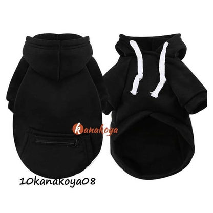 犬服 パーカー 小型犬 中型犬 秋 冬 猫 犬の服 フード付き 裏起毛 フリース ペット服 プードル チワワ ダックス プルオーバー ポケット付
