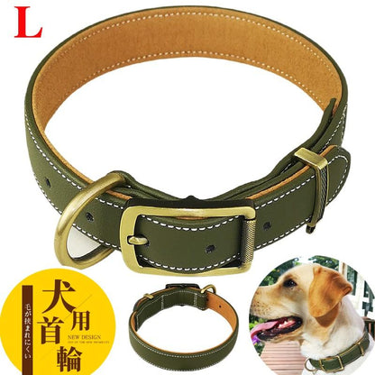 犬用品 かわいい いぬ 犬の首輪 首輪 柴犬 Mサイズ おしゃれ 毛挟まれ防止 犬 中型犬 革 くびわ 送料無料 ベーシック 犬首輪 ボーナスストア対象