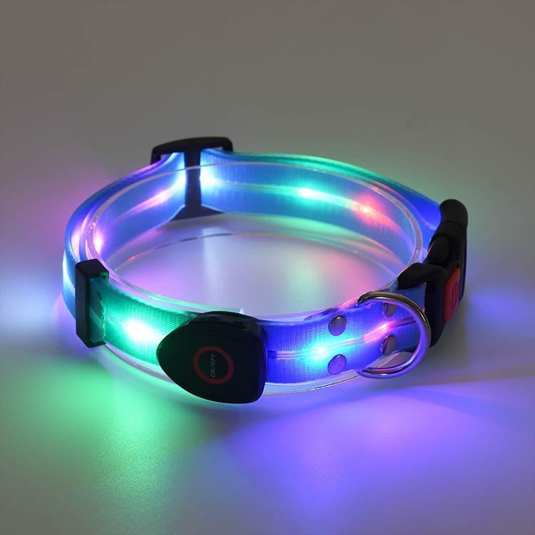 [送&料無料]リード LEDライト式リード LED 光る 首輪 ライト付き カラフル 夜間 USB 充電式 充電式 散歩 犬 発光 幅2.3cm 小型犬 点滅 犬用リード LEDライト式リード
