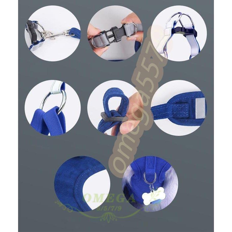 小型犬 ドッグウェア ハーネス 反射 ペット服 ２点セット リード キャットウェア セットアップ 胴輪 猫服 ハーネスリード ベスト シンプル 犬服