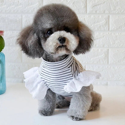 ペットウェア新作秋冬 ペット服　犬猫服　快適で可愛い ペット用品 ペットグッズ ペットウエア コスチューム ボーダー ハイネック フリル レース シンプルペットウェア