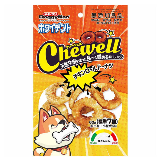 <a href="https://www.qoo10.jp/gmkt.inc/Search/brand.aspx?brandno=25753" target="_blank" class="title_brand" id="btn_brand" title="ドギーマン">ドギーマン</a>ホワイデント　Ｃｈｅｗｅｌｌ　チキンロールドーナツ　６０ｇ　ＣＲＣ45―14―35―01―00