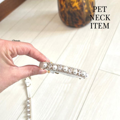 キラキラ pet Accessory ペットアクセサリー チョーカー おしゃれ首輪 neck 猫用首輪 パール 首輪 犬用首輪