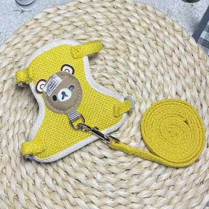新商品プロモーション，数量限定 ペット用品 ハーネスとリード２点セット 犬用 猫用 犬猫兼用 全６色 素材ポリエステル綿混紡 麻　リード長さ110cmリード幅Sサイズ1cm Mサイズ1ペット用品 ハ