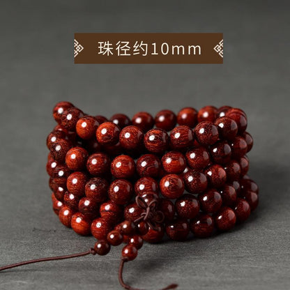 精品小叶紫檀文玩手串高密金星血檀108木质佛珠单圈工艺品批发