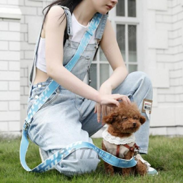 犬 リード おしゃれ 肩掛け 肩がけ 長い ショルダー ロープ ハンズフリー 犬用 ペット ハーネス かわいい 肩かけ ペット用 お散歩 いぬ イヌ 多頭飼い ウエストリード お 延長リード-35
