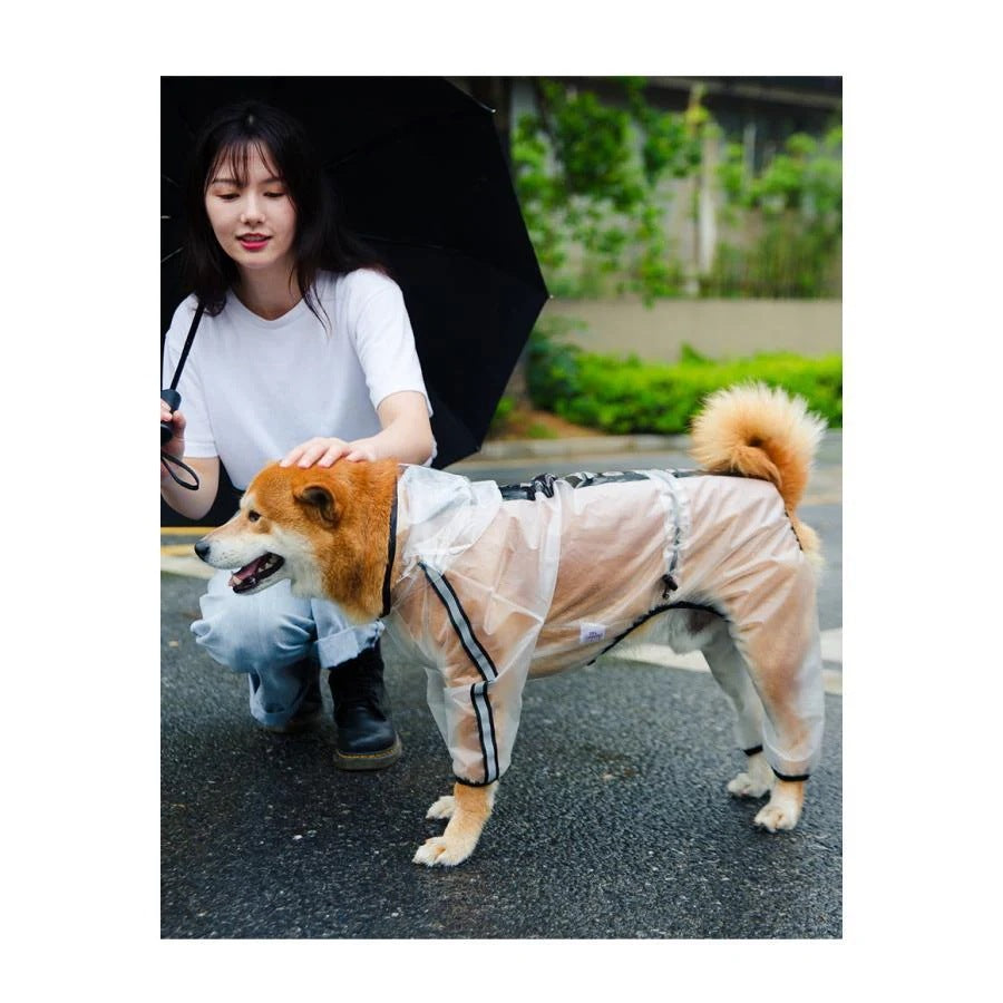 犬用 レインコート ポンチョ 着せやすい ドッグウェア 雨具 カッパ 透明 フード付 XSからXXL 小型 中型 大型 チワワ ダックス 柴犬 ブラック ホワイト