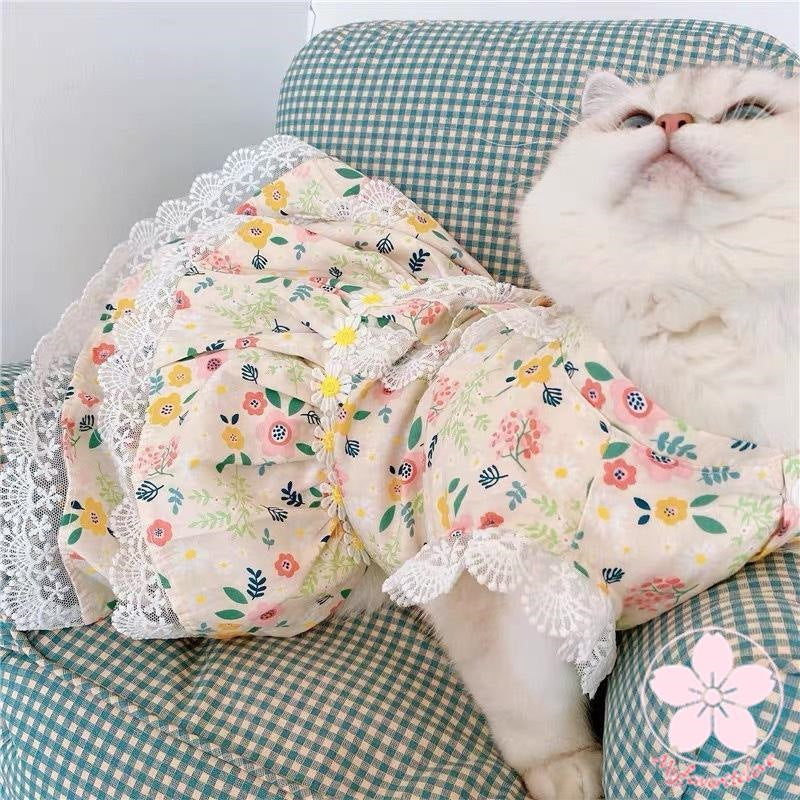 人気商品超目玉 ペット 服 安い 犬 春 夏 花 柄 ノースリーブ ワンピース かわいい 可愛い ハイブランド 猫 ドッグウェア