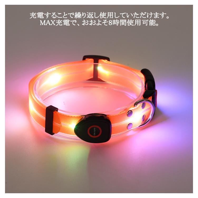 [送&料無料]リード LEDライト式リード LED 光る 首輪 ライト付き カラフル 夜間 USB 充電式 充電式 散歩 犬 発光 幅2.3cm 小型犬 点滅 犬用リード LEDライト式リード