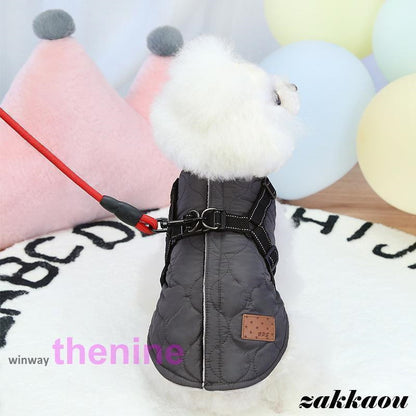犬 服 ジャンパー 犬の服 ハーネス一体型防寒ジャンパー ドッグウェア ジャケット 小型犬 中型犬 秋 秋服 冬 冬用 冬服 秋冬 おしゃれ アウター コート お出かけ