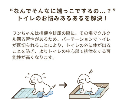 <a href="https://www.qoo10.jp/gmkt.inc/Search/brand.aspx?brandno=14071" target="_blank" class="title_brand" id="btn_brand" title="ハリオ">ハリオ</a>【公式ショップ】HARIO ワンコトイレマットパーテーションL　HARIO ハリオ 公式 ペット しつけグッズ 犬用トイレ はみ出し しつけ